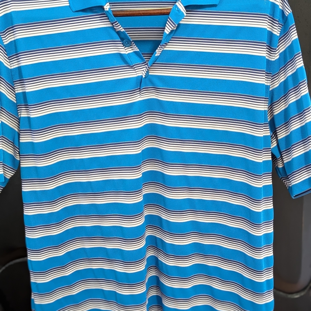 Nike Blue and White Polo Shirt Sporty Casual
